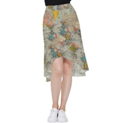 Illustration Ukrainian Folk Seamless Pattern Ornament Frill Hi Low Chiffon Skirt by Proyonanggan