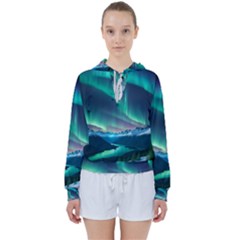 Aurora Borealis Women s Tie Up Sweat by Ndabl3x