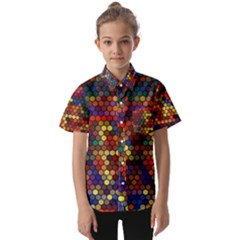 Zig Zag Pattern Geometric Design Kids  Short Sleeve Shirt by Ndabl3x