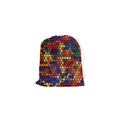 Flower Retro Funky Psychedelic Drawstring Pouch (xs) by Ndabl3x