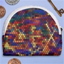 Hexagon Honeycomb Pattern Design Horseshoe Style Canvas Pouch View2