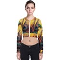 Japan Art Artwork Asia Drawing Lake Landscape Mountain Nature Oriental Long Sleeve Zip Up Bomber Jacket View1