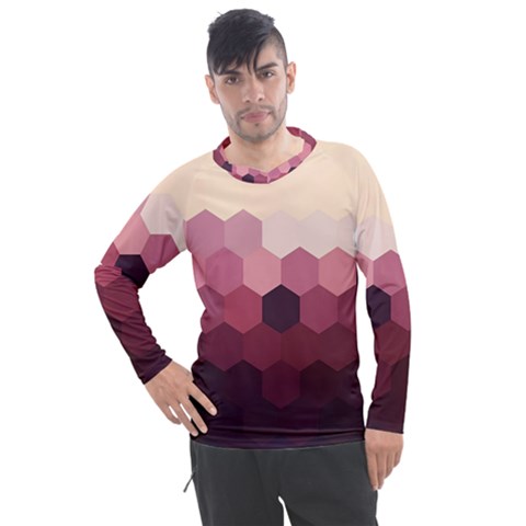 Flower Power Hippie Boho Love Peace Text Pink Pop Art Spirit Men s Pique Long Sleeve T-shirt by Grandong