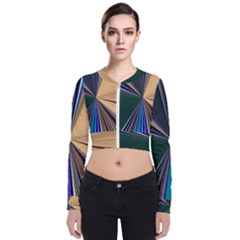Zig Zag Pattern Geometric Design Long Sleeve Zip Up Bomber Jacket by Cemarart