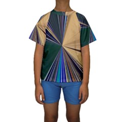 Eyes Pattern Woman Cartoon Kids  Short Sleeve Swimwear by Cemarart
