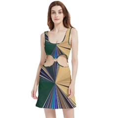 Eyes Pattern Woman Cartoon Velour Cutout Dress by Cemarart