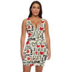 Love Abstract Background Love Textures Draped Bodycon Dress by nateshop
