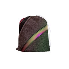 Flower Patterns Pattern Beige Green Drawstring Pouch (medium) by Proyonanggan