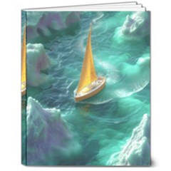 Silk Waves Abstract 8  X 10  Softcover Notebook by Cemarart
