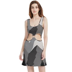 Mountain Wolf Tree Nature Moon Velour Cutout Dress by Cemarart