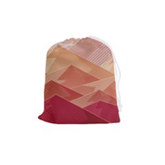 Mountains Sunset Landscape Nature Drawstring Pouch (medium) by Cemarart