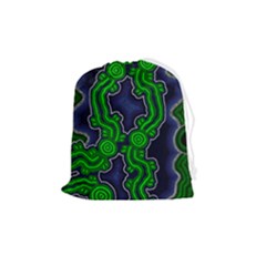 Authentic Aboriginal Art - After The Rain Drawstring Pouch (medium) by hogartharts