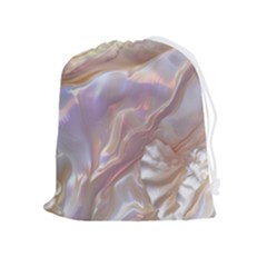 Silk Waves Abstract Drawstring Pouch (xl) by Cemarart