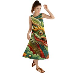 Chinese New Year – Year Of The Dragon Summer Maxi Dress by Valentinaart