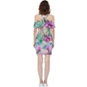 Love Amour Butterfly Colors Flowers Text Shoulder Frill Bodycon Summer Dress View4