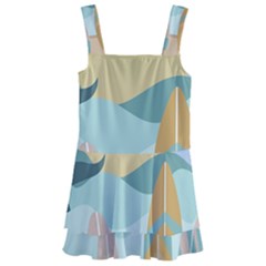 Beach Sea Surfboards Water Sand Drawing  Boho Bohemian Nature Kids  Layered Skirt Swimsuit by Grandong