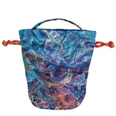 Kaleidoscopic Currents Drawstring Bucket Bag by kaleidomarblingart