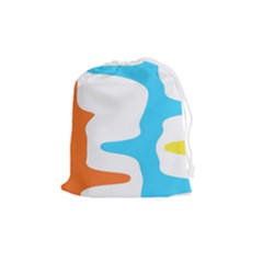 Warp Lines Colorful Multicolor Drawstring Pouch (medium) by Cemarart