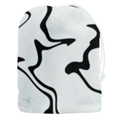Black And White Swirl Background Drawstring Pouch (3xl) by Cemarart