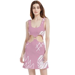 Elements Scribble Wiggly Lines Velour Cutout Dress by Cemarart