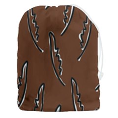 Feather Leaf Pattern Print Drawstring Pouch (3xl) by Cemarart