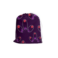 Pattern Petals Dots Print Seamless Drawstring Pouch (medium) by Cemarart