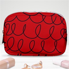Red Background Wallpaper Make Up Pouch (small) by Cemarart