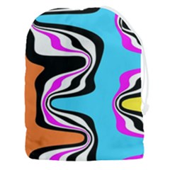 Liquid Warp Background Orange Blue Drawstring Pouch (3xl) by Cemarart