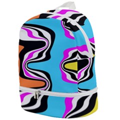 Liquid Warp Background Orange Blue Zip Bottom Backpack by Cemarart