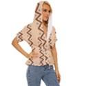 Print Pattern Minimal Tribal Lightweight Drawstring Hooded Top View3