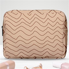 Background Wavy Zig Zag Lines Make Up Pouch (large) by Cemarart
