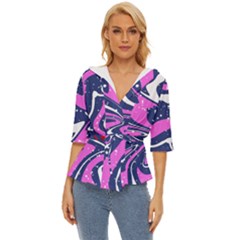 Texture Multicolour Grunge Lightweight Drawstring Hooded Top by Cemarart