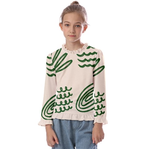 Elements Scribbles Wiggly Lines Kids  Frill Detail T-shirt by Cemarart