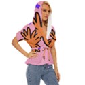 Doodle Flower Sparkles Orange Pink Lightweight Drawstring Hooded Top View3