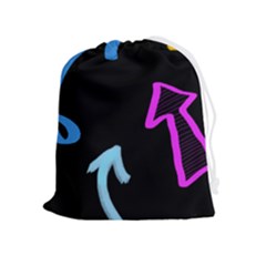 Colorful Arrows Kids Pointer Drawstring Pouch (xl) by Cemarart