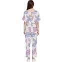 Boho Bohemian Flower Beige Brown Batwing Lightweight Chiffon Jumpsuit View2