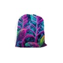 Spring Flower Neon Wallpaper Drawstring Pouch (Medium) View2