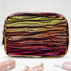 Rainbow Wood Digital Paper Pattern Make Up Pouch (small) by Cemarart