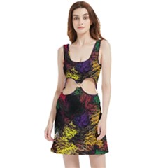 Floral Patter Flowers Floral Drawing Velour Cutout Dress by Cemarart