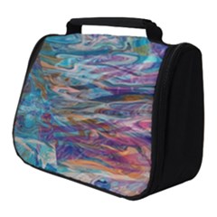 Abstarct Cobalt Waves Full Print Travel Pouch (small) by kaleidomarblingart