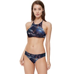 Fractal Cube 3d Art Nightmare Abstract Banded Triangle Bikini Set by Cemarart