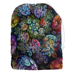 Floral Fractal 3d Art Pattern Drawstring Pouch (3xl) by Cemarart