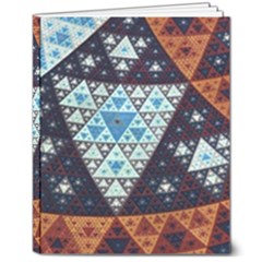 Fractal Triangle Geometric Abstract Pattern 8  X 10  Hardcover Notebook by Cemarart