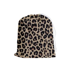 Leopard Animal Skin Patern Drawstring Pouch (large) by Bedest