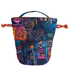 Wallet City Art Graffiti Drawstring Bucket Bag by Bedest