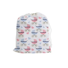 Pattern Stroller Carriage Texture Drawstring Pouch (large) by Grandong