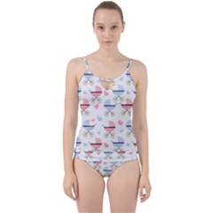 Pattern Stroller Carriage Texture Cut Out Top Tankini Set by Grandong