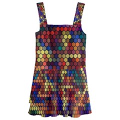 Hexagon Honeycomb Pattern Kids  Layered Skirt Swimsuit by Grandong