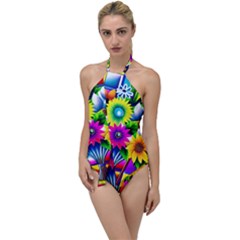 Flower Vase Flower Collage Pop Art Go With The Flow One Piece Swimsuit by Bedest