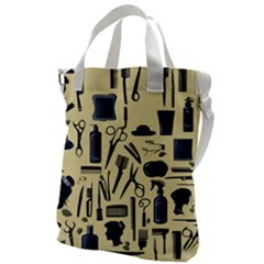 Elegant Hairdresser Pattern Cream Canvas Messenger Bag by TetiBright